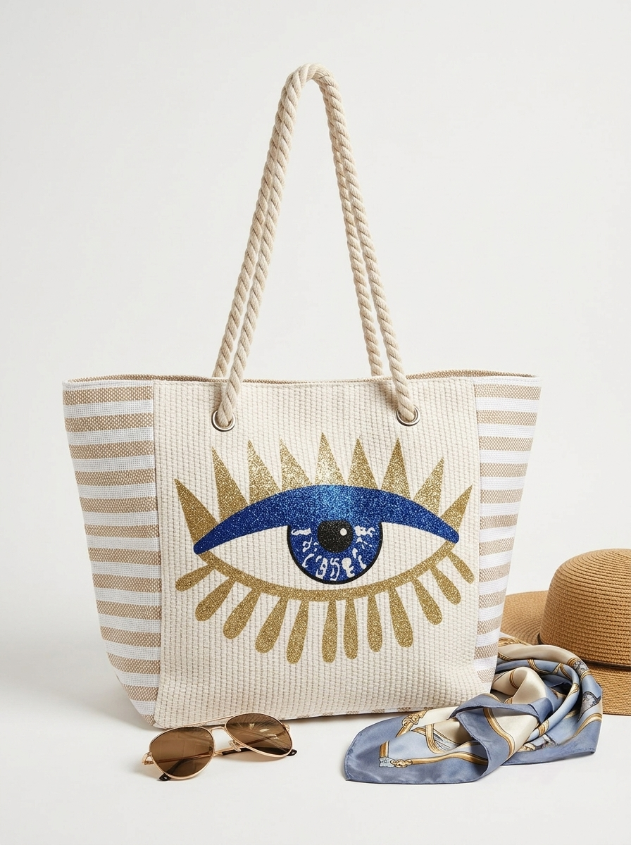 The Riviera Woven Canvas Tote beach bags