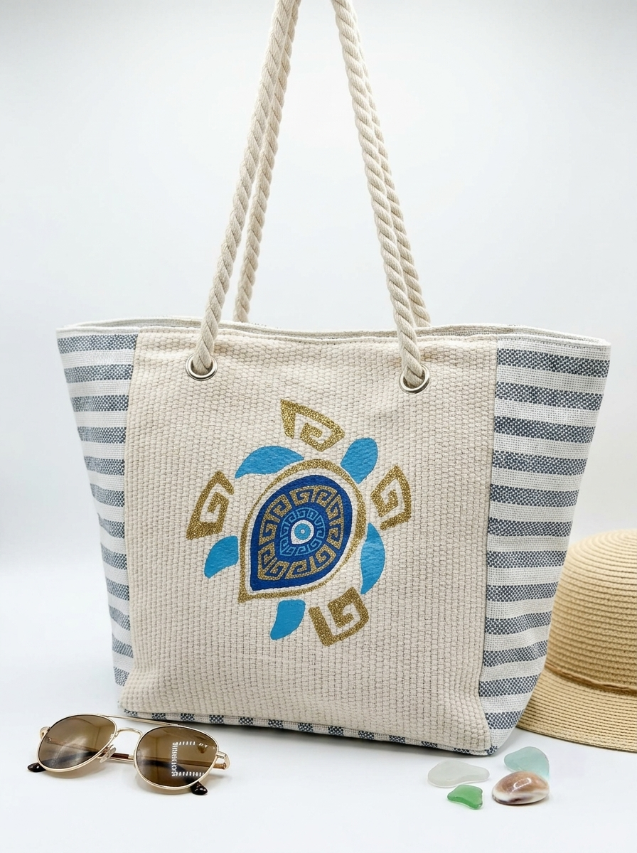 The Riviera Woven Canvas Tote beach bags