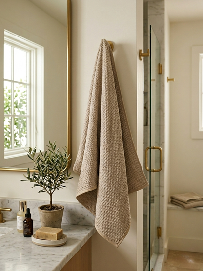 Premium Waffle-Weave Cotton Bath Towel Collection