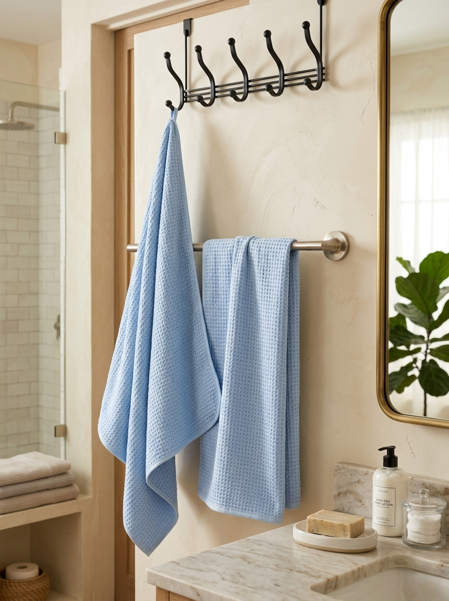 Premium Waffle-Weave Cotton Bath Towel Collection