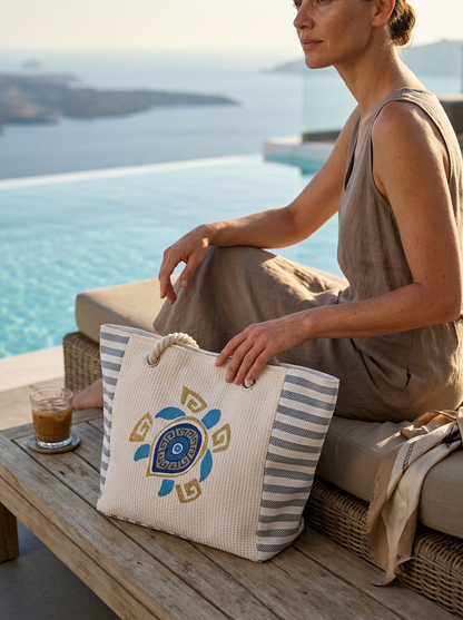The Riviera Woven Canvas Tote beach bags